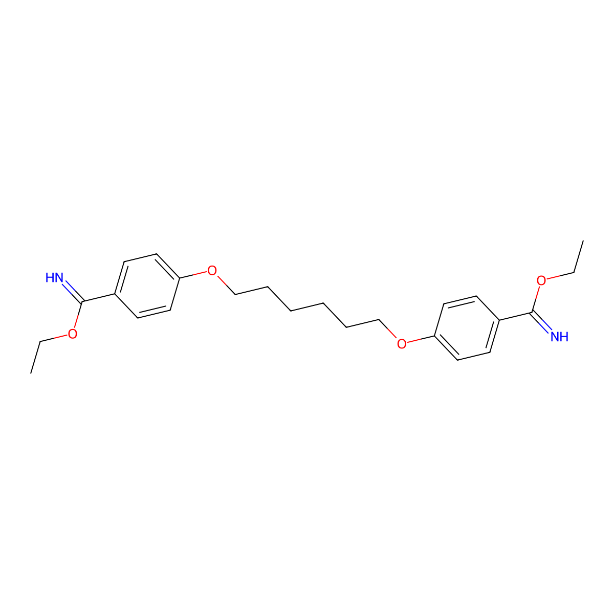Diethyl 4,4'-(hexamethylenebis(oxy))dibenzimidate molecular structure, CAS 1448-62-0