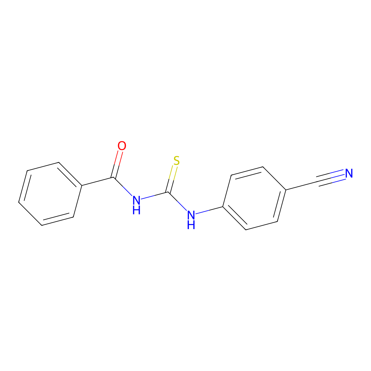 1-Benzoyl-3-(4-cyanophenyl)thiourea molecular structure, CAS 1448-64-2