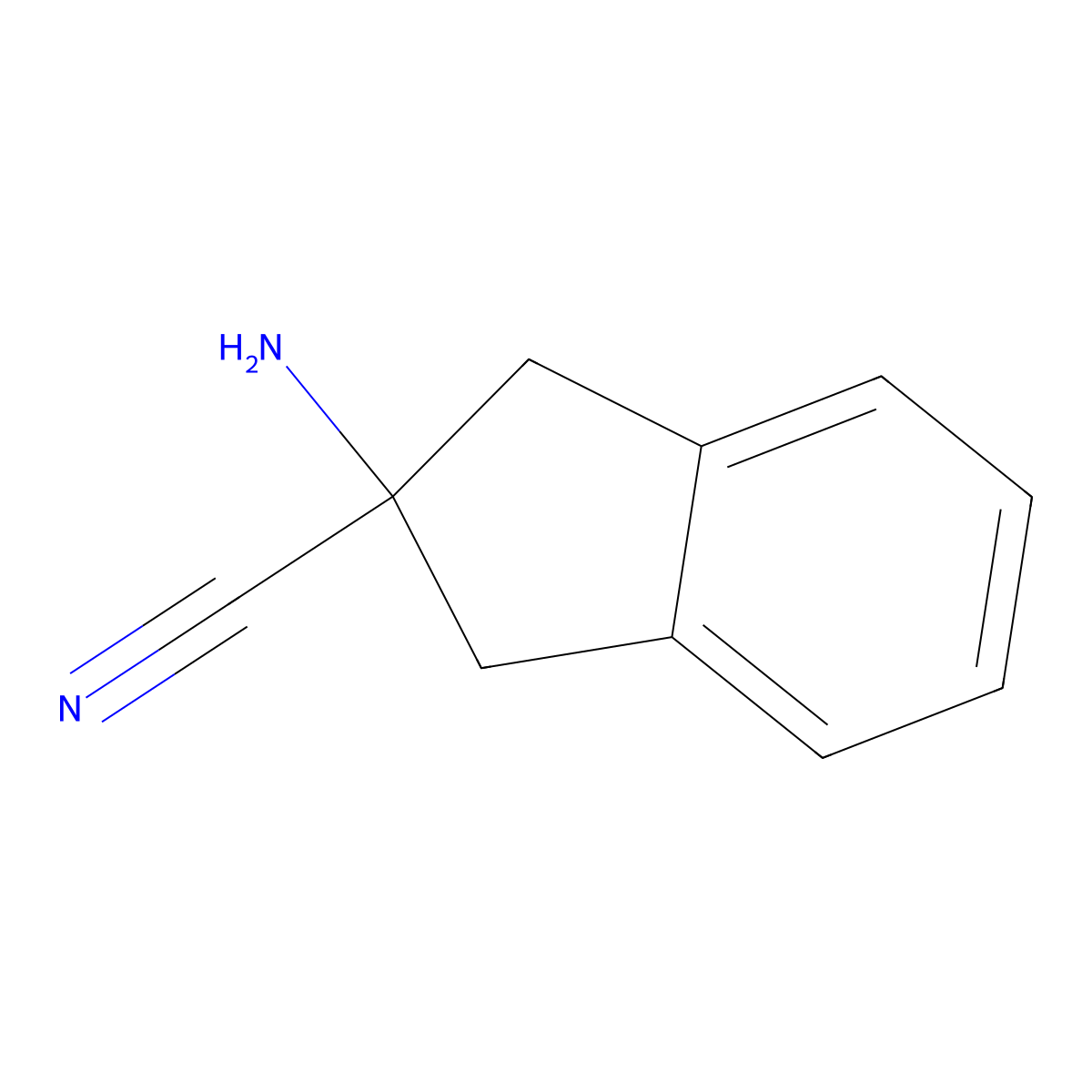 2-Amino-2,3-dihydro-1H-indene-2-carbonitrile molecular structure, CAS 144800-68-0