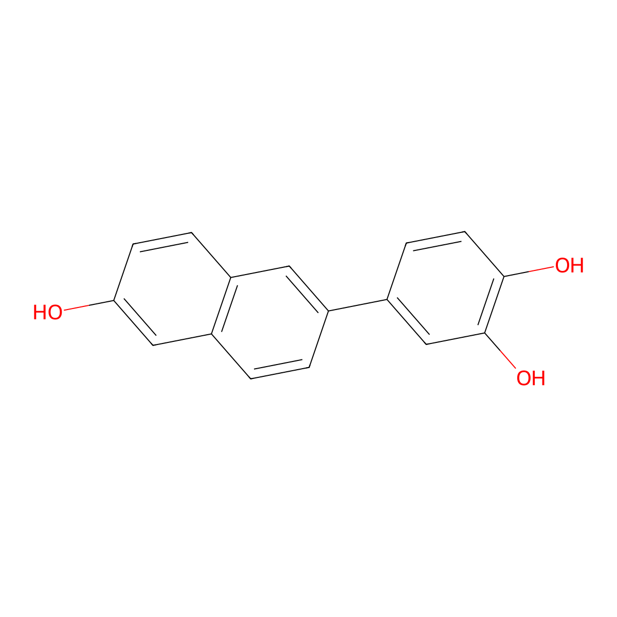 4-(6-Hydroxynaphthalen-2-yl)benzene-1,2-diol molecular structure, CAS 1448009-94-6