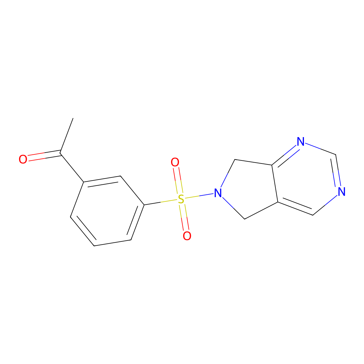 1-(3-((5H-pyrrolo[3,4-d]pyrimidin-6(7H)-yl)sulfonyl)phenyl)ethanone molecular structure, CAS 1448026-59-2