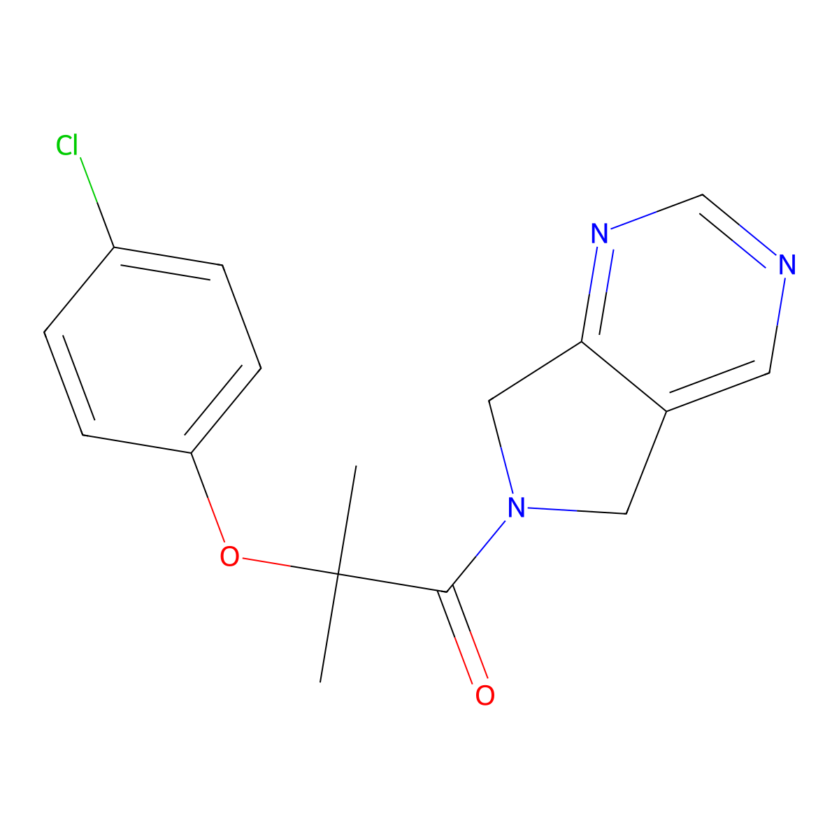 2-(4-chlorophenoxy)-2-methyl-1-(5H-pyrrolo[3,4-d]pyrimidin-6(7H)-yl)propan-1-one molecular structure, CAS 1448026-61-6