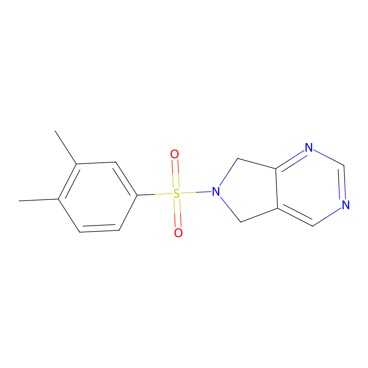 6-((3,4-dimethylphenyl)sulfonyl)-6,7-dihydro-5H-pyrrolo[3,4-d]pyrimidine molecular structure, CAS 1448026-66-1