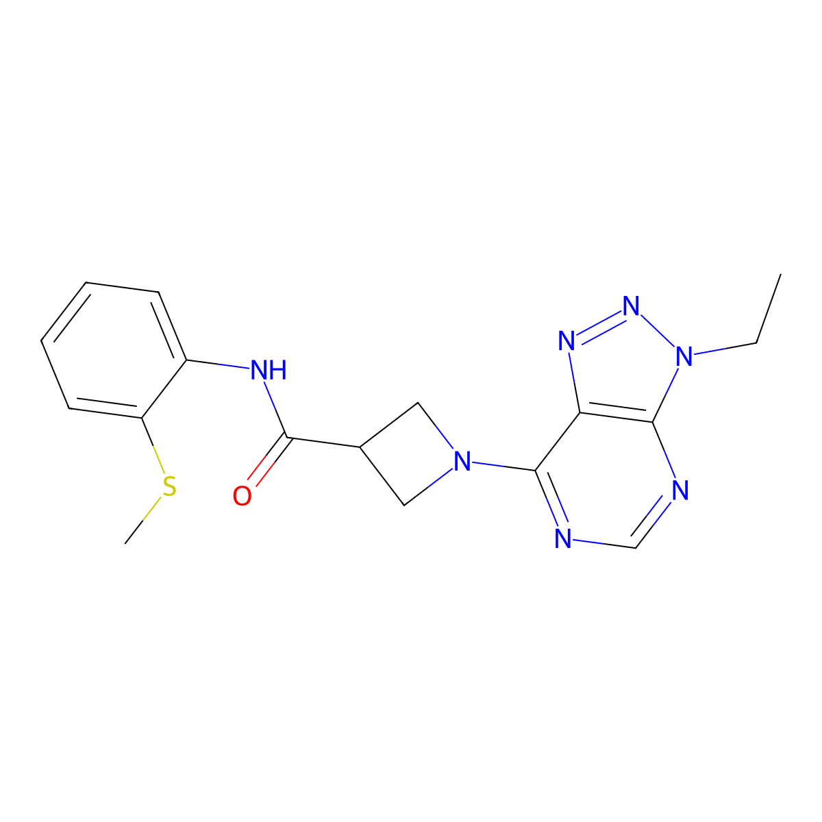 1-(3-ethyl-3H-[1,2,3]triazolo[4,5-d]pyrimidin-7-yl)-N-(2-(methylthio)phenyl)azetidine-3-carboxamide molecular structure, CAS 1448026-69-4
