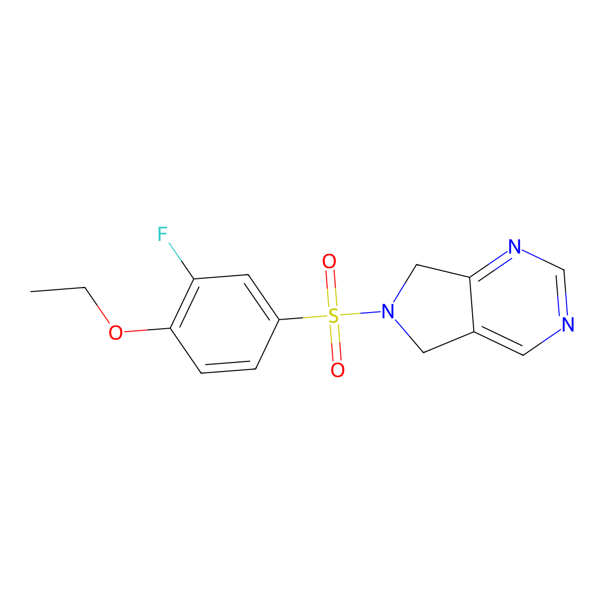 6-((4-ethoxy-3-fluorophenyl)sulfonyl)-6,7-dihydro-5H-pyrrolo[3,4-d]pyrimidine molecular structure, CAS 1448026-77-4