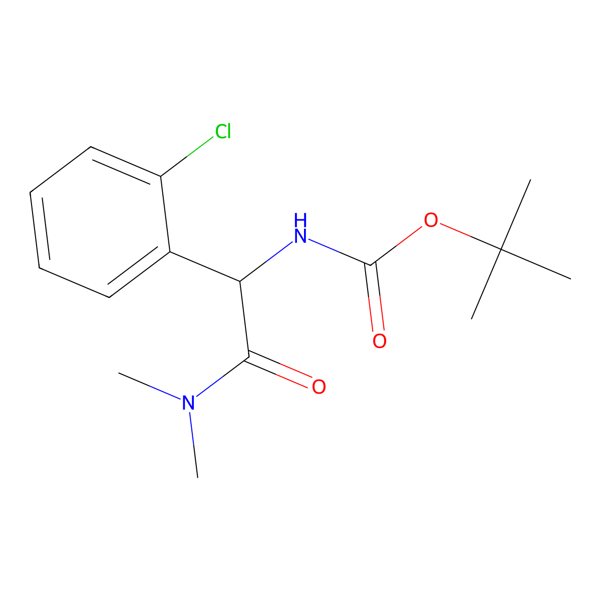 Tert-butyl (1-(2-chlorophenyl)-2-(dimethylamino)-2-oxoethyl)carbamate molecular structure, CAS 1448026-79-6