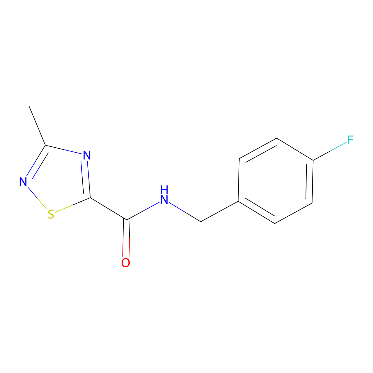 N-(4-fluorobenzyl)-3-methyl-1,2,4-thiadiazole-5-carboxamide molecular structure, CAS 1448026-81-0