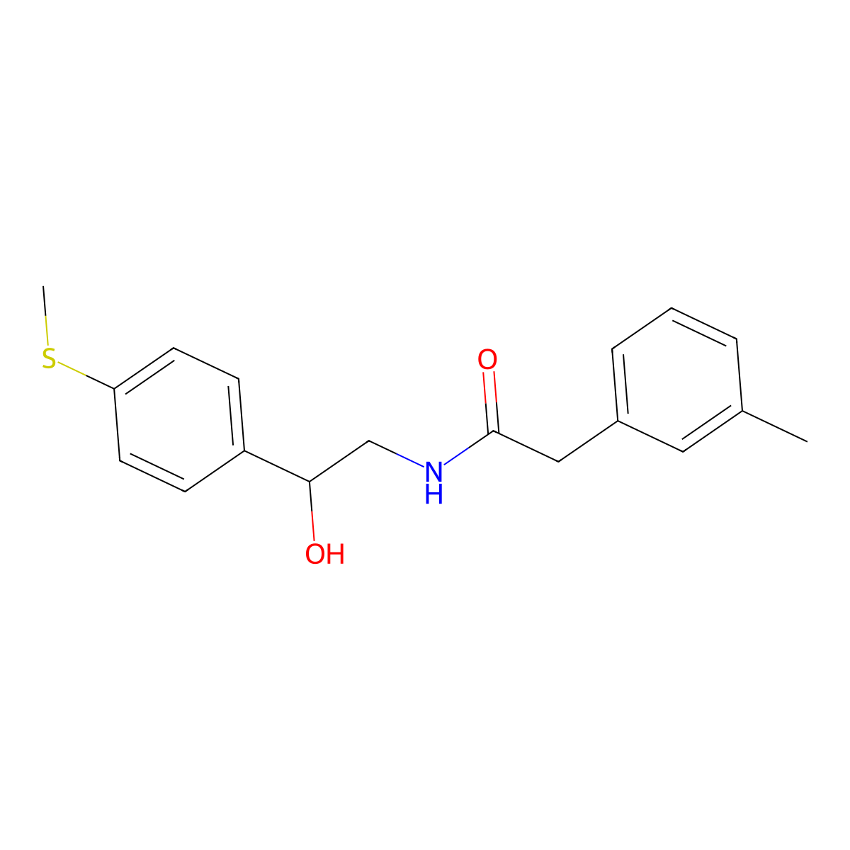 N-(2-hydroxy-2-(4-(methylthio)phenyl)ethyl)-2-(m-tolyl)acetamide molecular structure, CAS 1448026-83-2