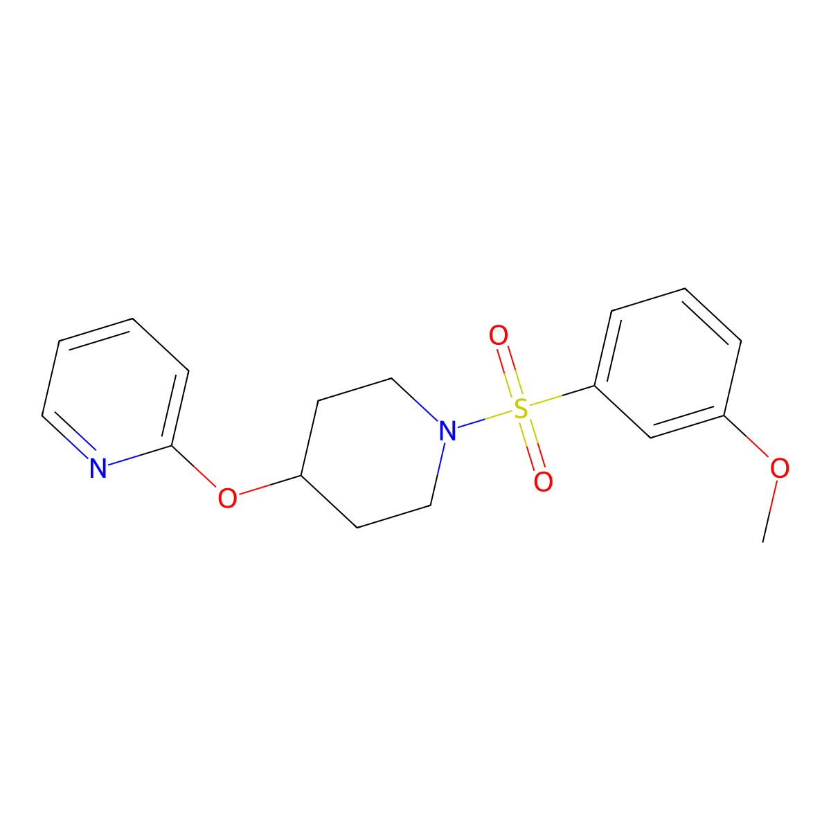 2-((1-((3-Methoxyphenyl)sulfonyl)piperidin-4-yl)oxy)pyridine molecular structure, CAS 1448026-94-5