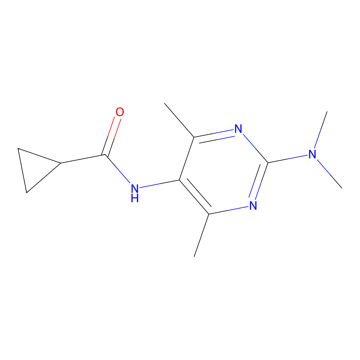 N-[2-(Dimethylamino)-4,6-dimethylpyrimidin-5-YL]cyclopropanecarboxamide molecular structure, CAS 1448027-01-7