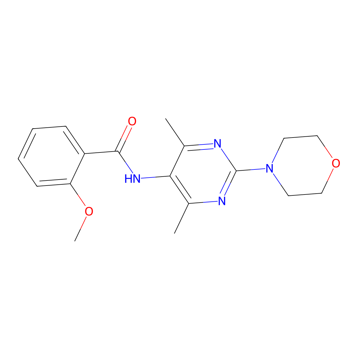 N-(4,6-dimethyl-2-morpholinopyrimidin-5-yl)-2-methoxybenzamide molecular structure, CAS 1448027-09-5