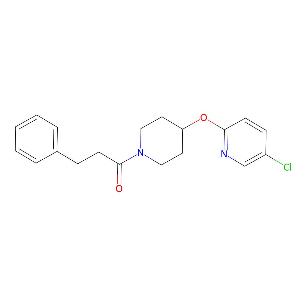 1-(4-((5-Chloropyridin-2-yl)oxy)piperidin-1-yl)-3-phenylpropan-1-one molecular structure, CAS 1448027-26-6