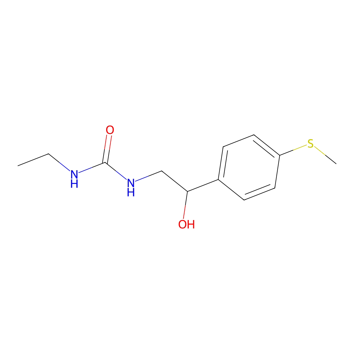 1-Ethyl-3-(2-hydroxy-2-(4-(methylthio)phenyl)ethyl)urea molecular structure, CAS 1448027-33-5