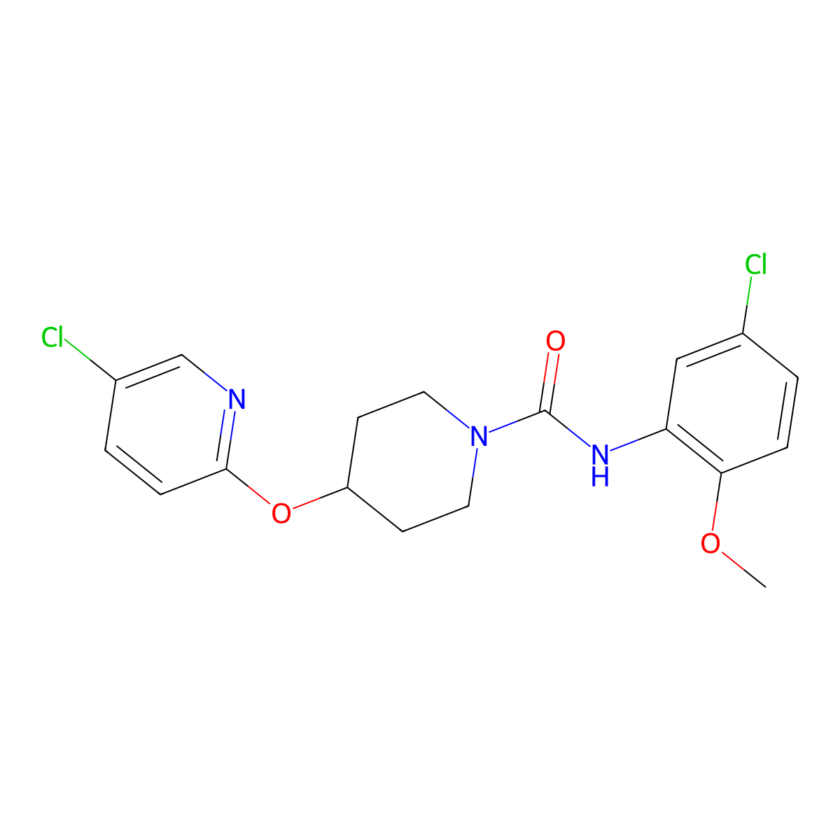 N-(5-Chloro-2-methoxyphenyl)-4-[(5-chloropyridin-2-YL)oxy]piperidine-1-carboxamide molecular structure, CAS 1448027-36-8