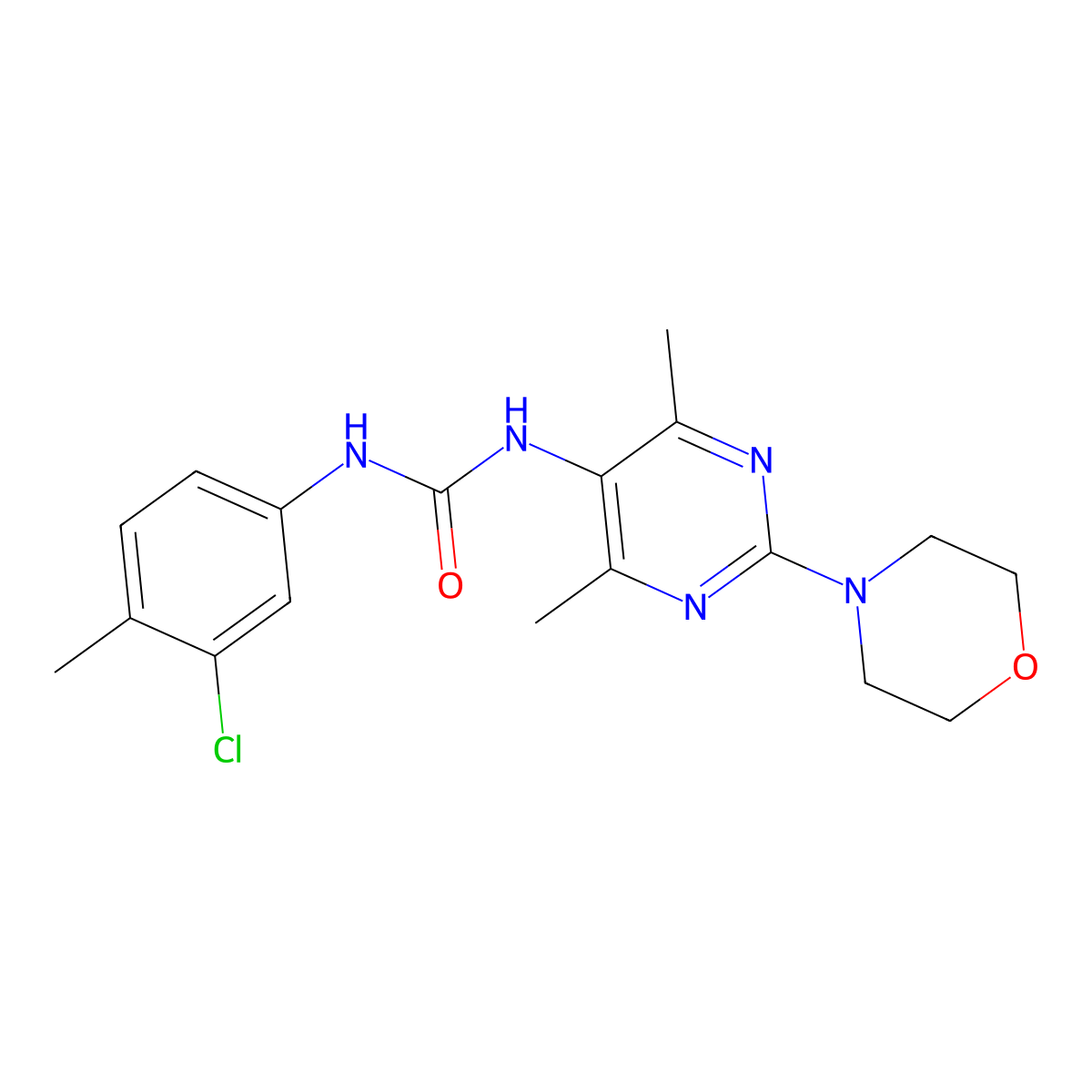 1-(3-Chloro-4-methylphenyl)-3-(4,6-dimethyl-2-morpholinopyrimidin-5-yl)urea molecular structure, CAS 1448027-48-2