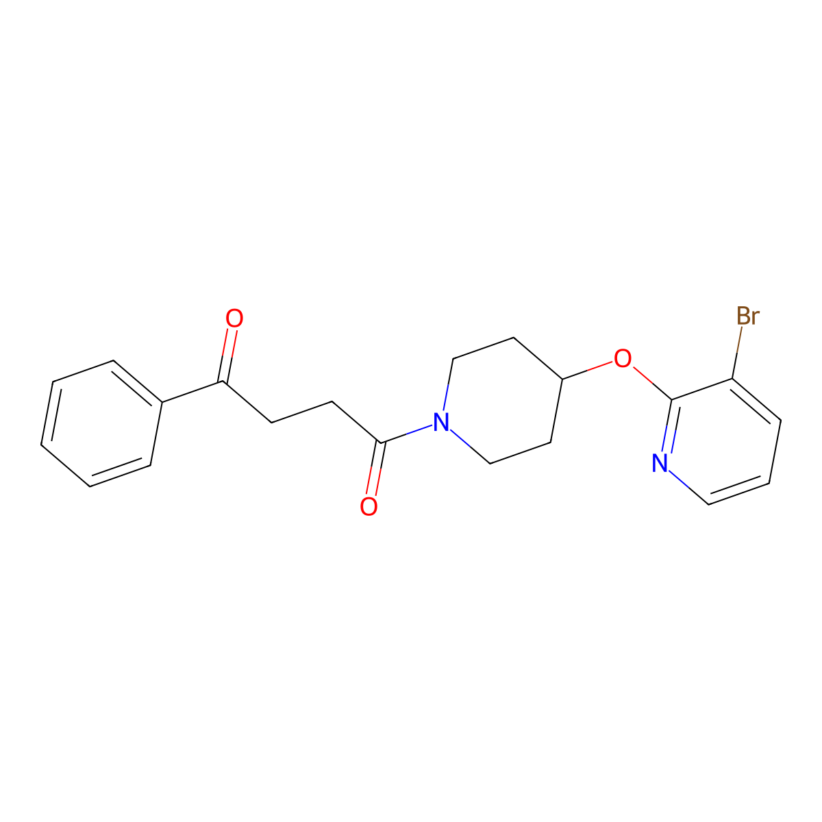 1-(4-((3-Bromopyridin-2-yl)oxy)piperidin-1-yl)-4-phenylbutane-1,4-dione molecular structure, CAS 1448027-60-8