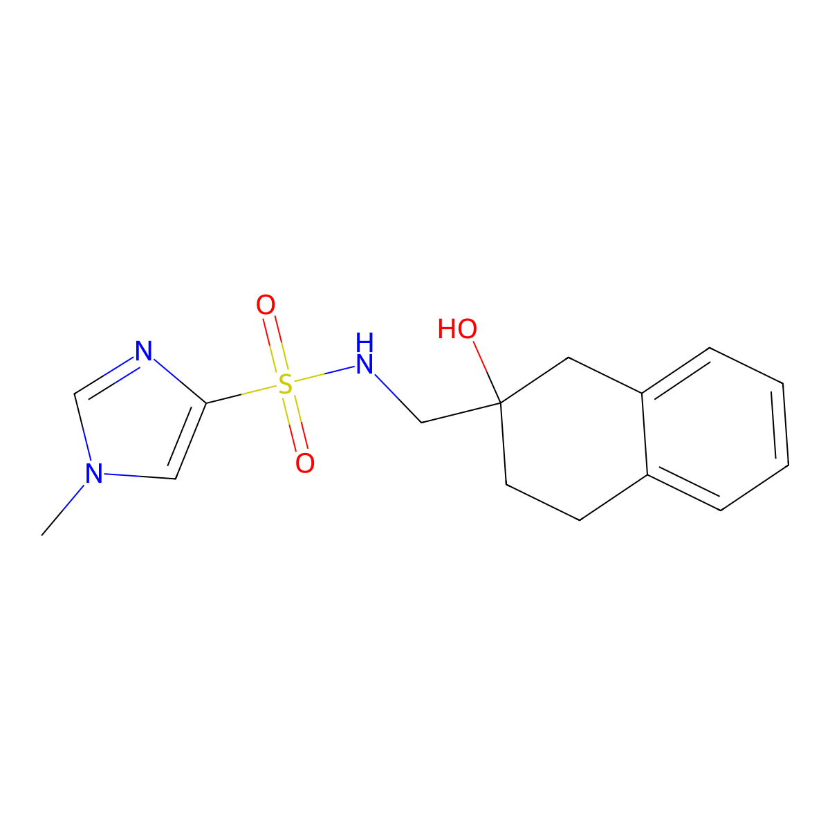N-[(2-hydroxy-1,2,3,4-tetrahydronaphthalen-2-yl)methyl]-1-methyl-1H-imidazole-4-sulfonamide molecular structure, CAS 1448027-64-2