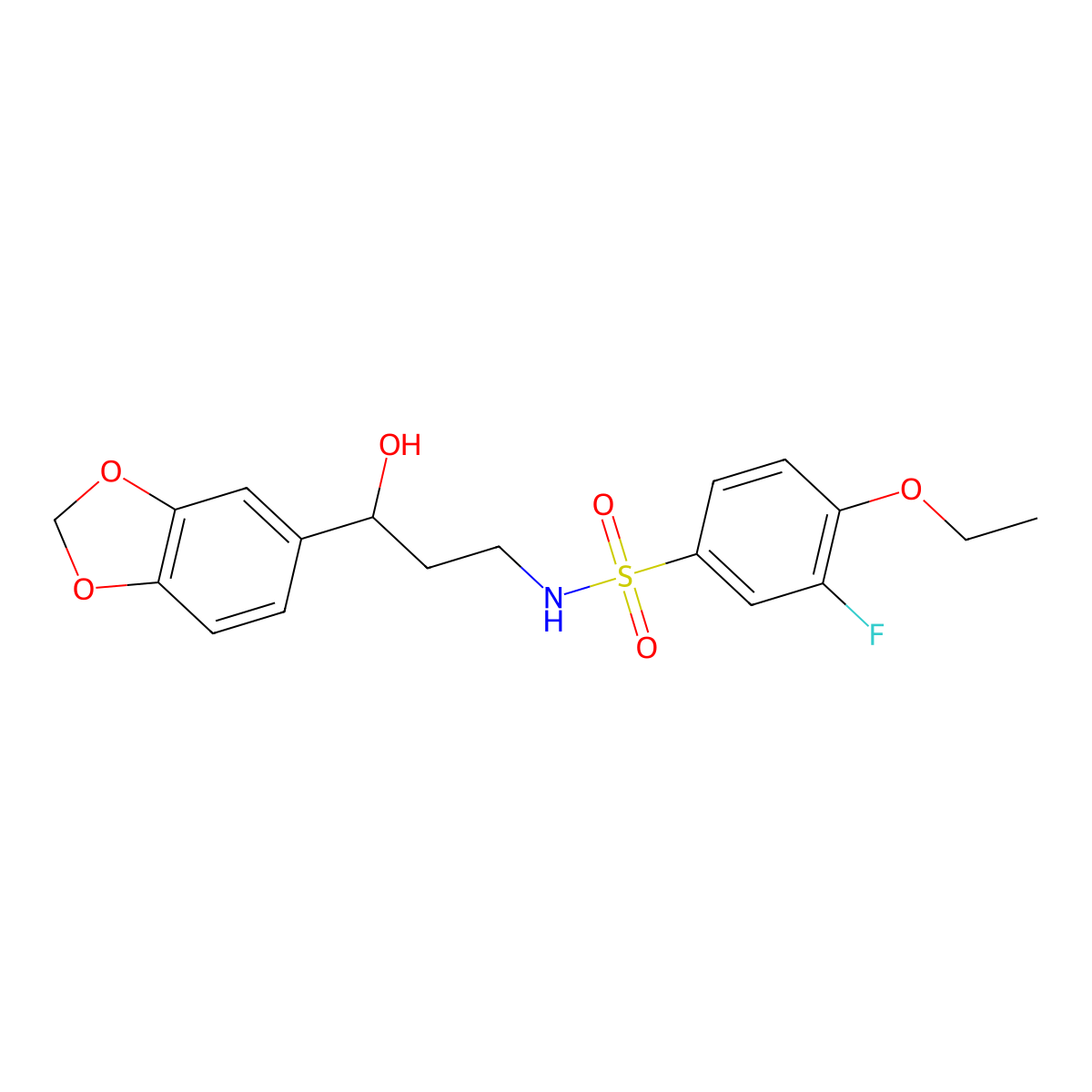 N-(3-(benzo[d][1,3]dioxol-5-yl)-3-hydroxypropyl)-4-ethoxy-3-fluorobenzenesulfonamide molecular structure, CAS 1448027-70-0