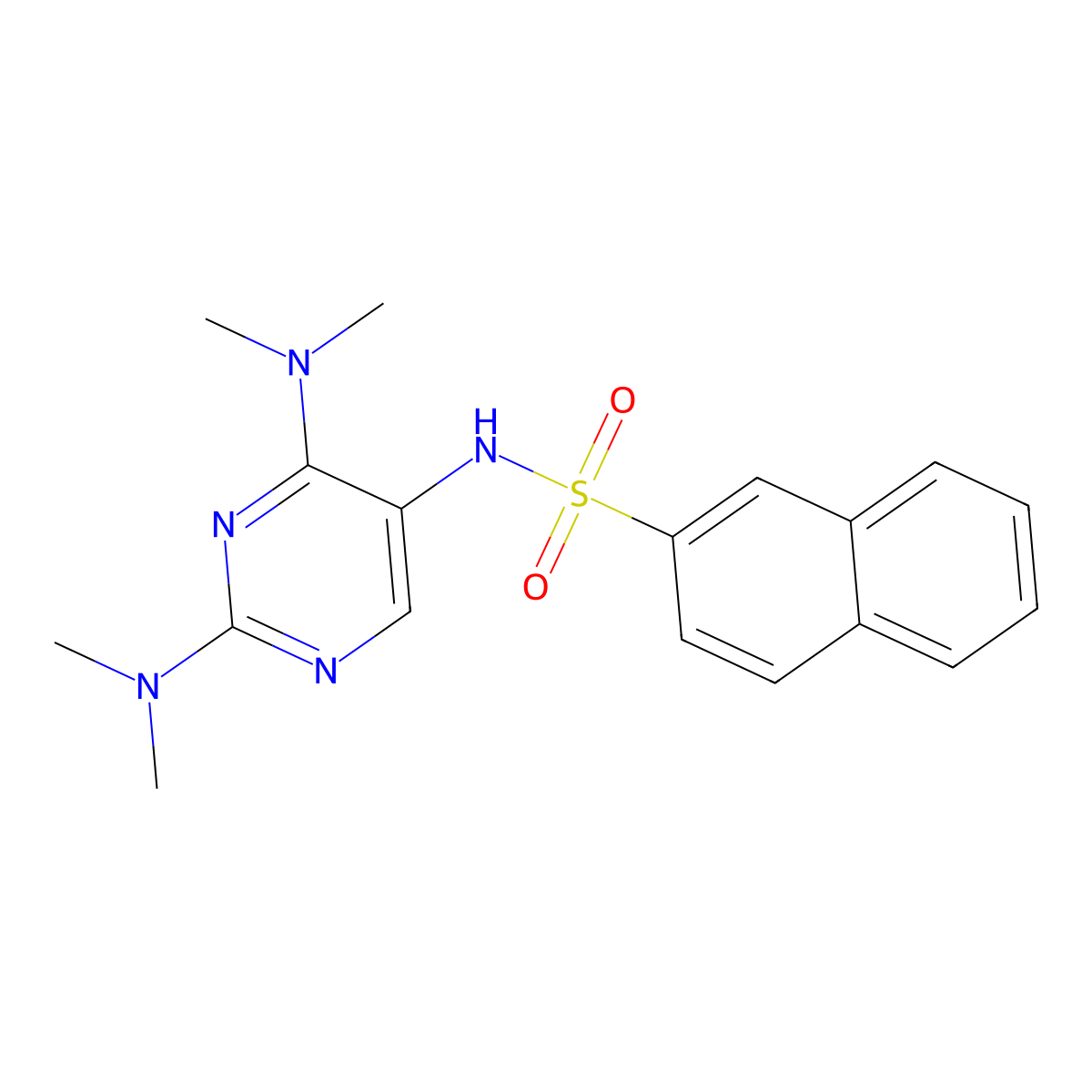 N-[2,4-Bis(dimethylamino)pyrimidin-5-YL]naphthalene-2-sulfonamide molecular structure, CAS 1448027-77-7