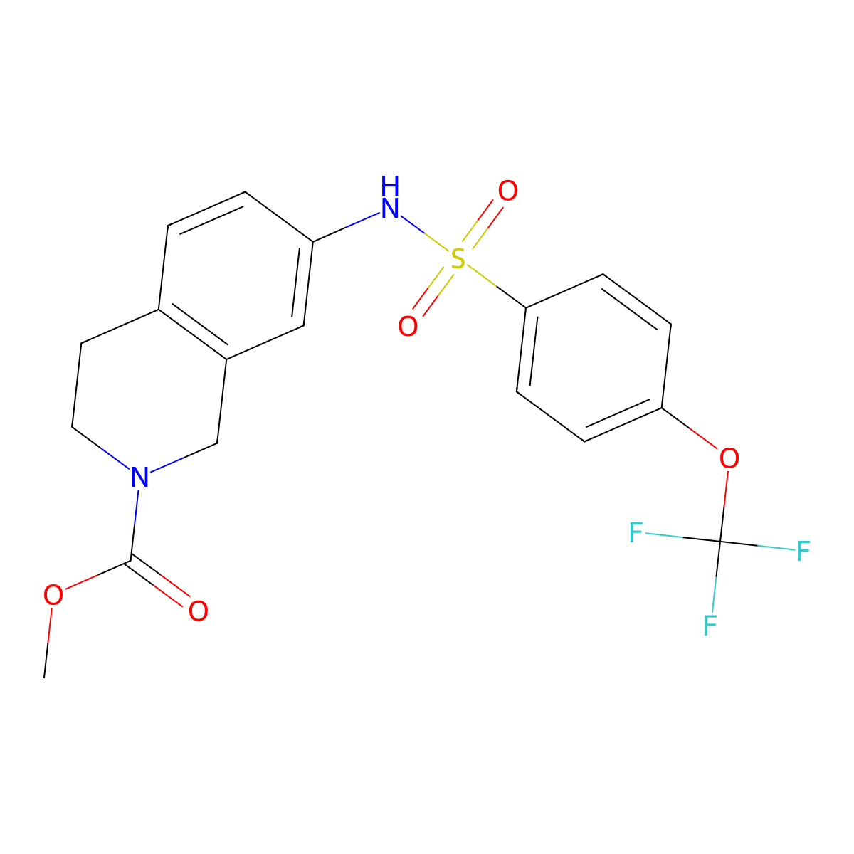 Methyl 7-[4-(trifluoromethoxy)benzenesulfonamido]-1,2,3,4-tetrahydroisoquinoline-2-carboxylate molecular structure, CAS 1448027-90-4