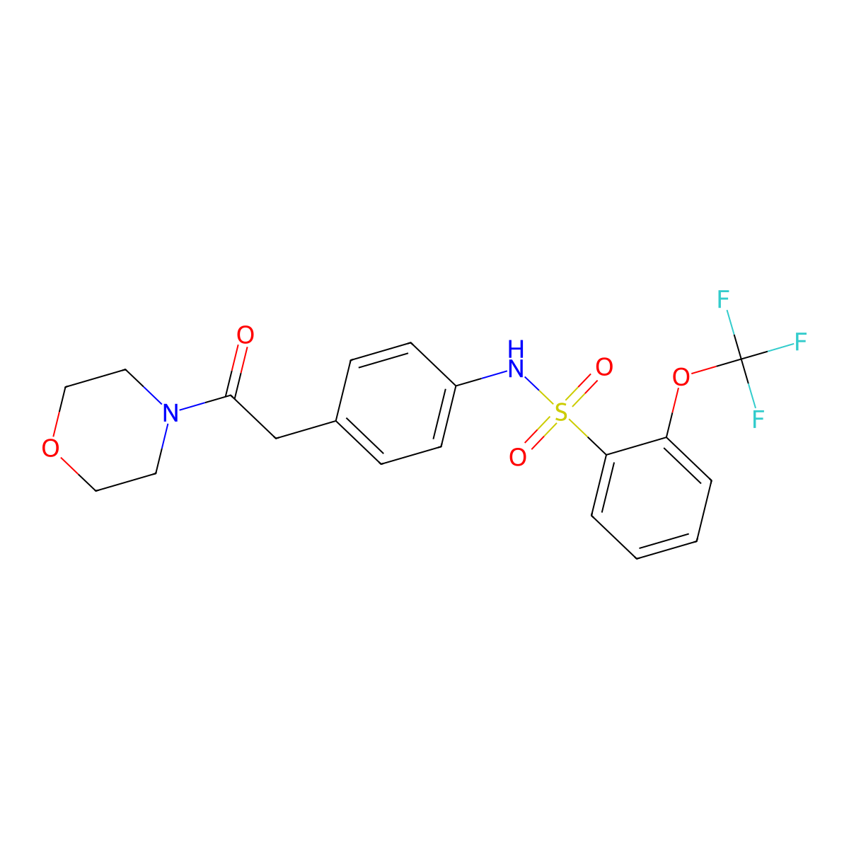 N-(4-(2-morpholino-2-oxoethyl)phenyl)-2-(trifluoromethoxy)benzenesulfonamide molecular structure, CAS 1448027-99-3