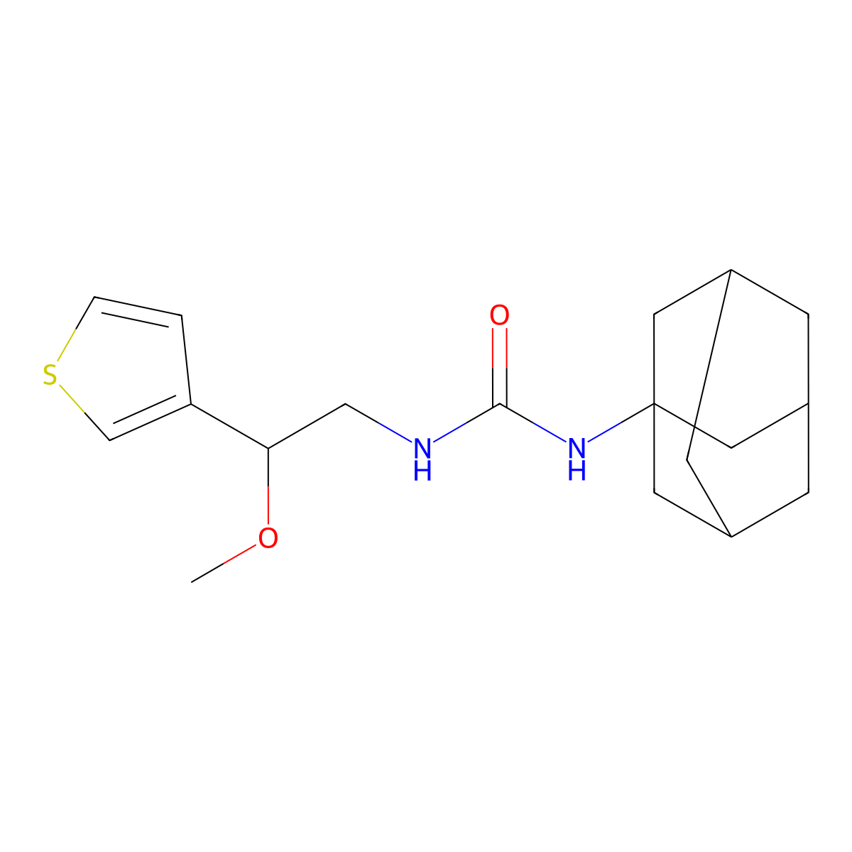 1-(Adamantan-1-yl)-3-[2-methoxy-2-(thiophen-3-yl)ethyl]urea molecular structure, CAS 1448028-01-0