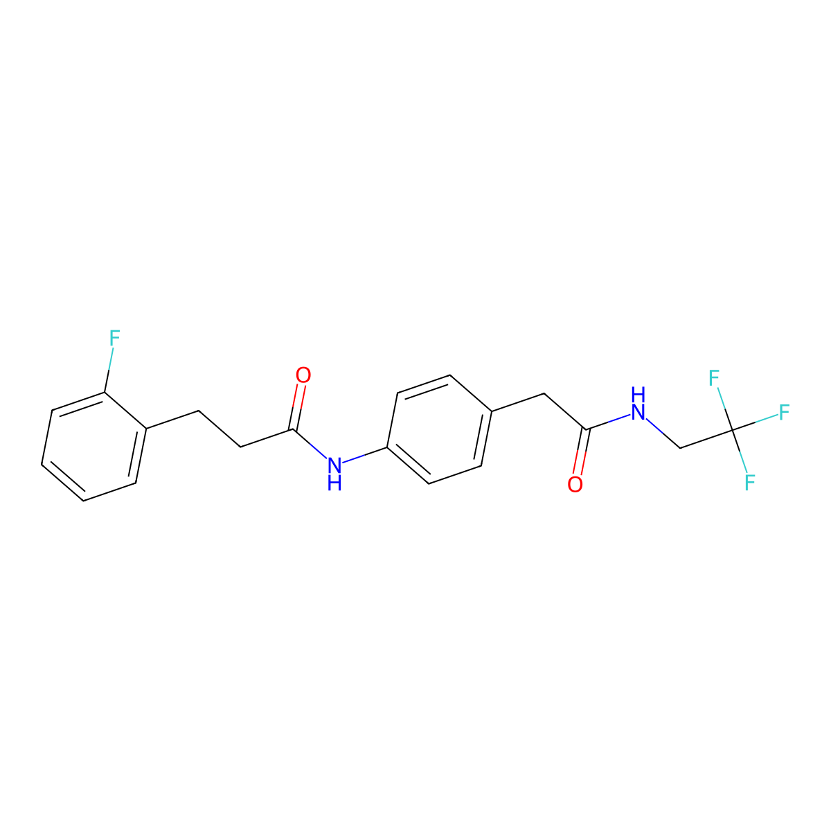 3-(2-fluorophenyl)-N-(4-(2-oxo-2-((2,2,2-trifluoroethyl)amino)ethyl)phenyl)propanamide molecular structure, CAS 1448028-07-6