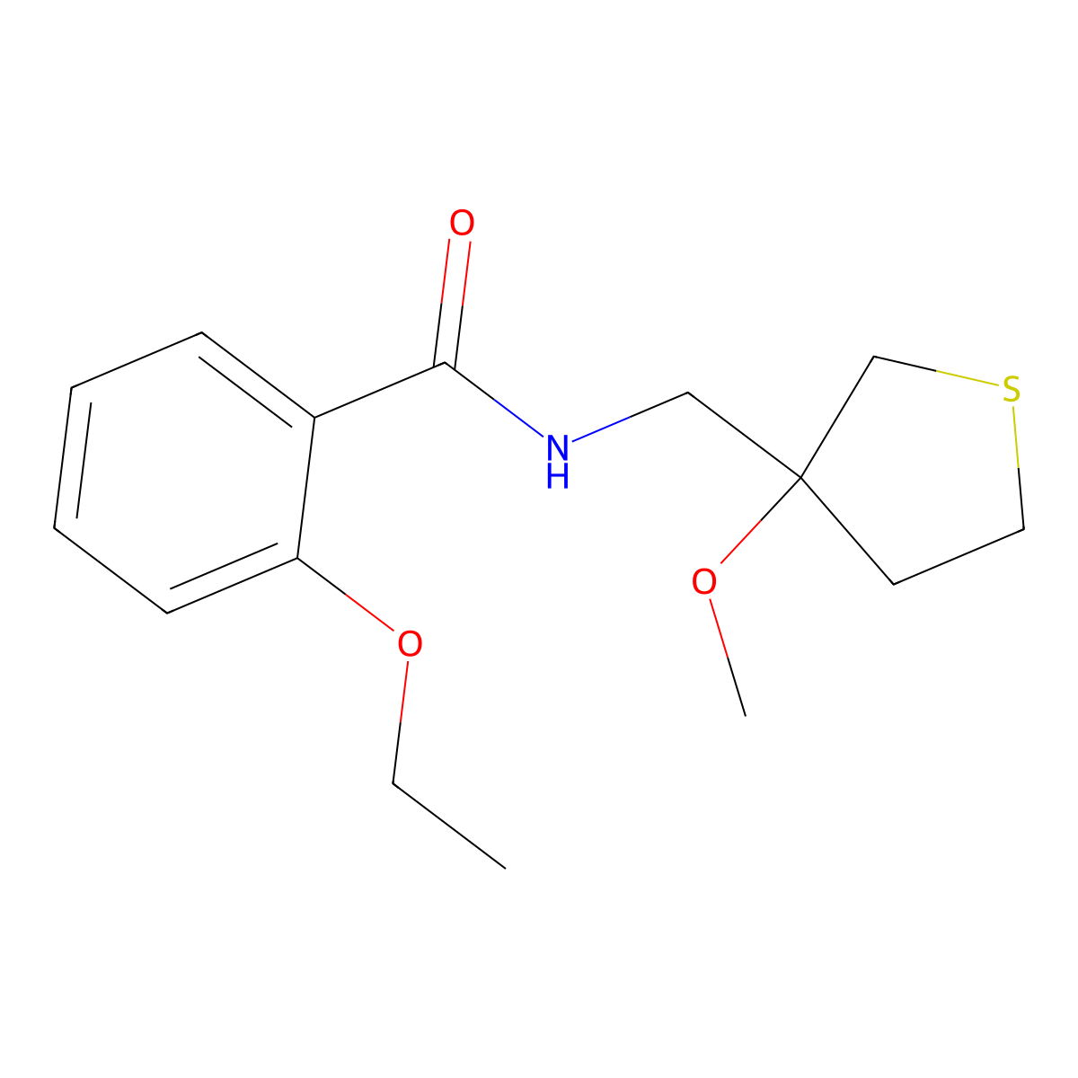 2-Ethoxy-N-[(3-methoxythiolan-3-YL)methyl]benzamide molecular structure, CAS 1448028-08-7