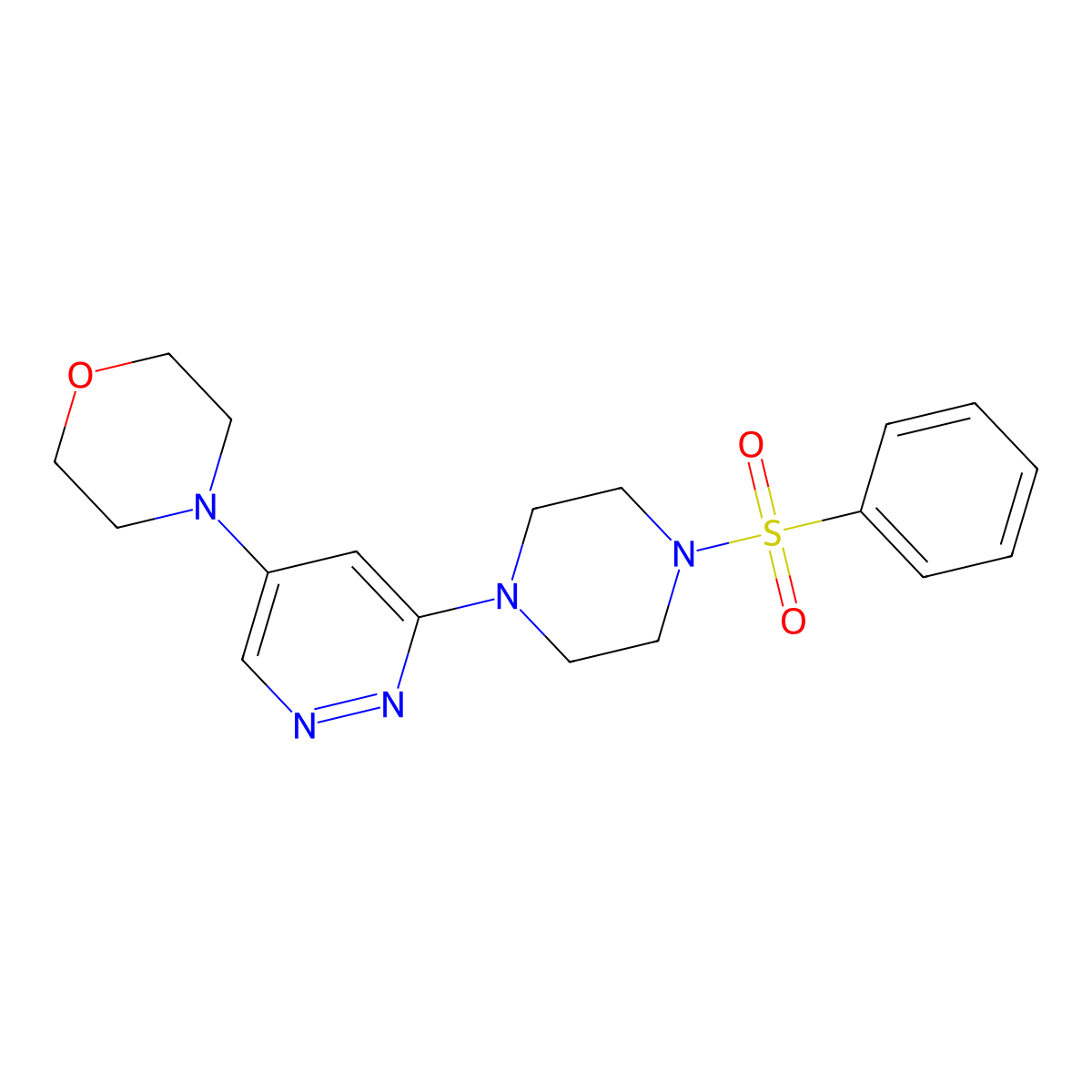 4-(6-(4-(Phenylsulfonyl)piperazin-1-yl)pyridazin-4-yl)morpholine molecular structure, CAS 1448028-32-7