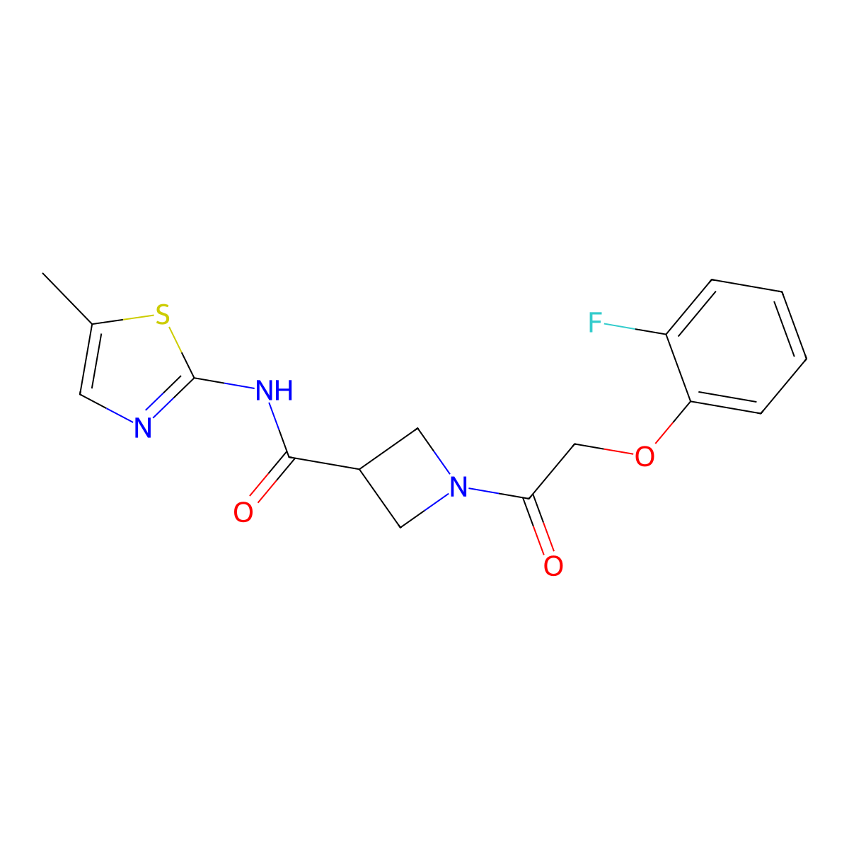 1-(2-(2-fluorophenoxy)acetyl)-N-(5-methylthiazol-2-yl)azetidine-3-carboxamide molecular structure, CAS 1448028-47-4