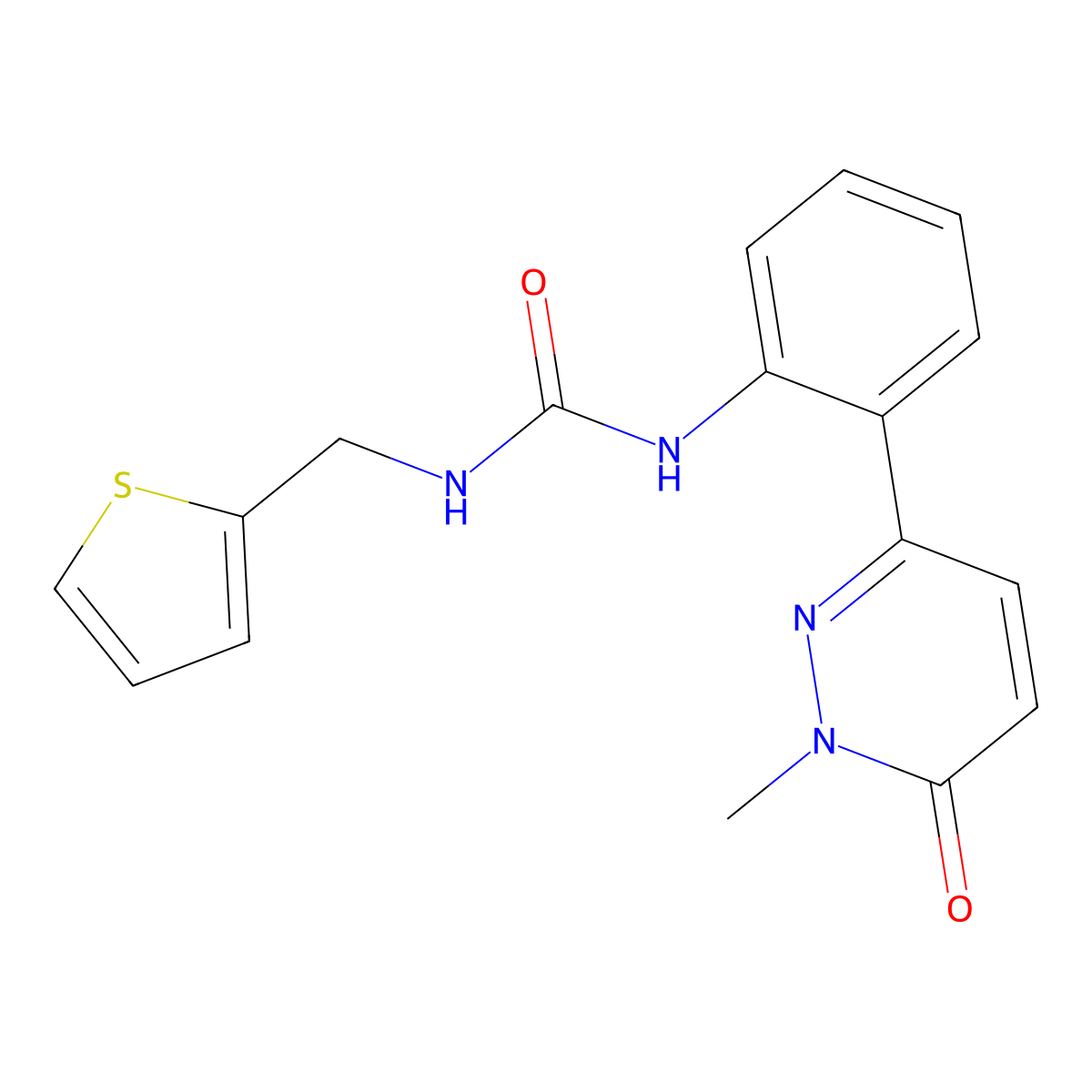 1-(2-(1-Methyl-6-oxo-1,6-dihydropyridazin-3-yl)phenyl)-3-(thiophen-2-ylmethyl)urea molecular structure, CAS 1448028-48-5