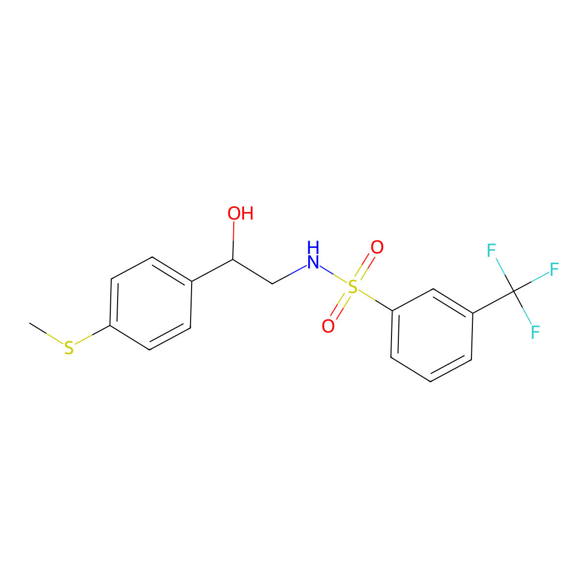N-(2-hydroxy-2-(4-(methylthio)phenyl)ethyl)-3-(trifluoromethyl)benzenesulfonamide molecular structure, CAS 1448028-50-9