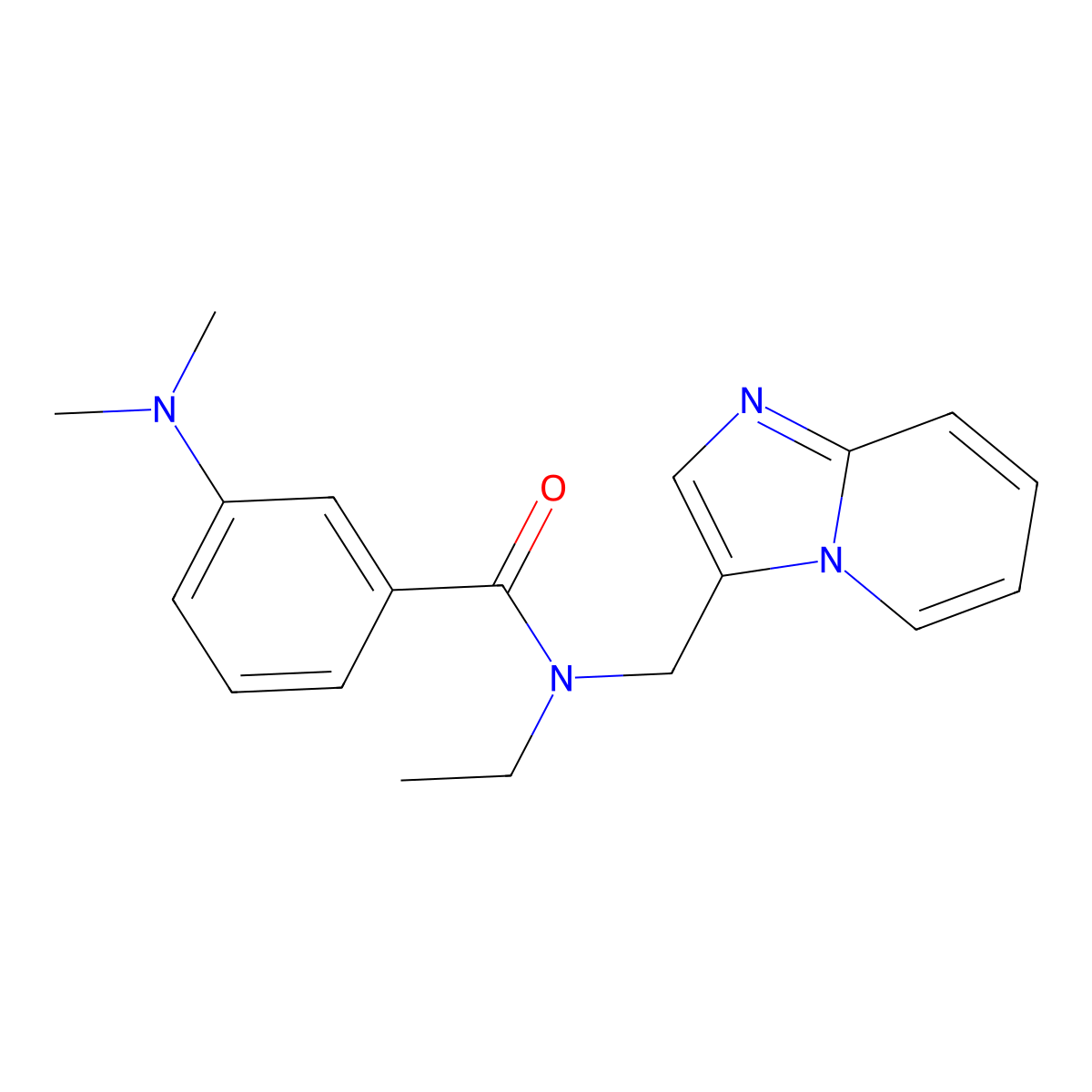 3-(dimethylamino)-N-ethyl-N-(imidazo[1,2-a]pyridin-3-ylmethyl)benzamide molecular structure, CAS 1448028-53-2