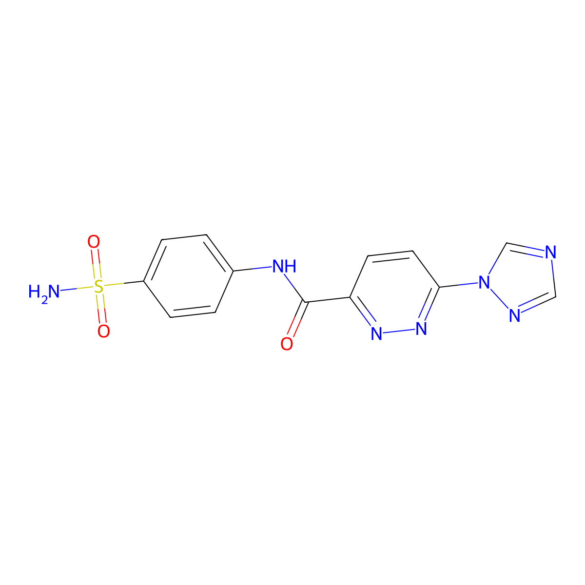 N-(4-sulfamoylphenyl)-6-(1H-1,2,4-triazol-1-yl)pyridazine-3-carboxamide molecular structure, CAS 1448028-56-5