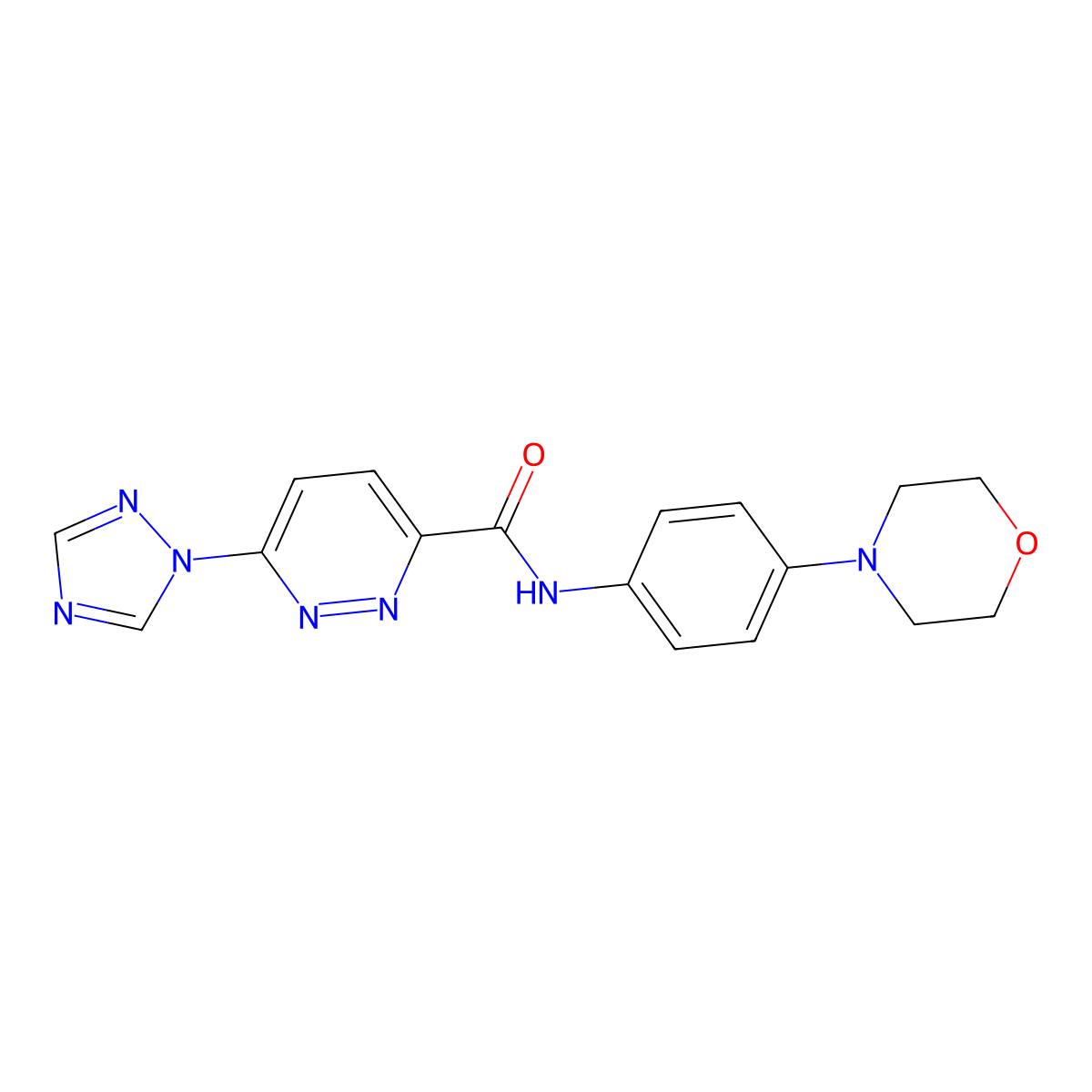 N-(4-morpholinophenyl)-6-(1H-1,2,4-triazol-1-yl)pyridazine-3-carboxamide molecular structure, CAS 1448028-65-6
