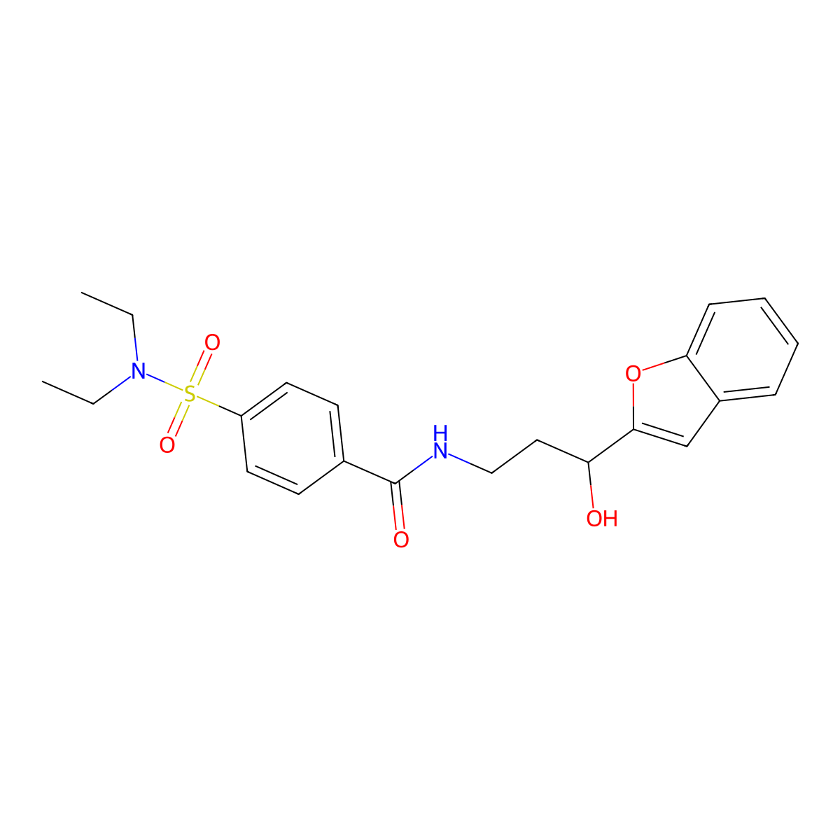 N-(3-(benzofuran-2-yl)-3-hydroxypropyl)-4-(N,N-diethylsulfamoyl)benzamide molecular structure, CAS 1448028-71-4