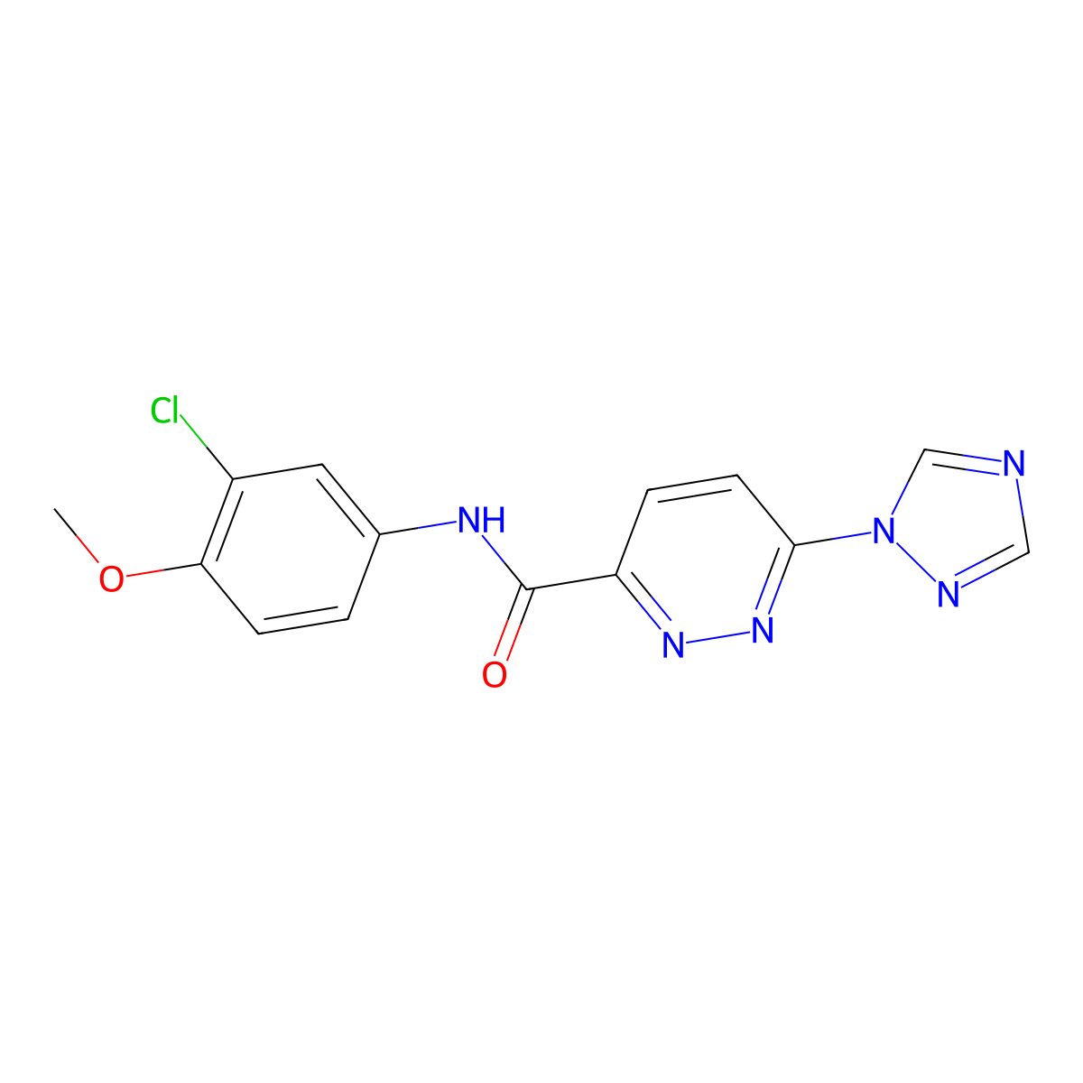 N-(3-chloro-4-methoxyphenyl)-6-(1H-1,2,4-triazol-1-yl)pyridazine-3-carboxamide molecular structure, CAS 1448028-74-7