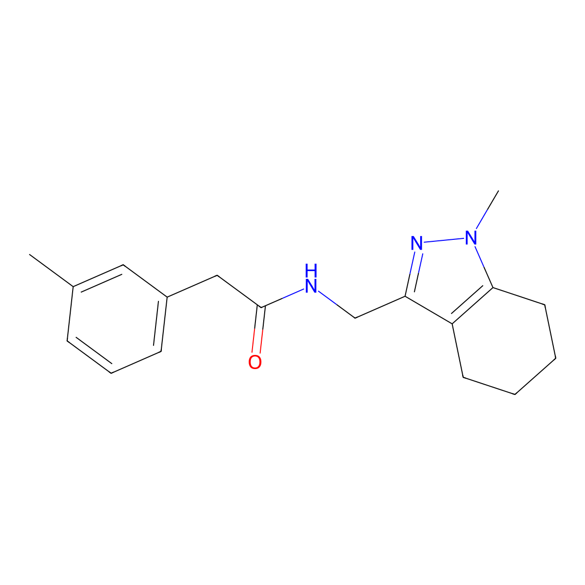 N-[(1-methyl-4,5,6,7-tetrahydro-1H-indazol-3-yl)methyl]-2-(3-methylphenyl)acetamide molecular structure, CAS 1448028-79-2