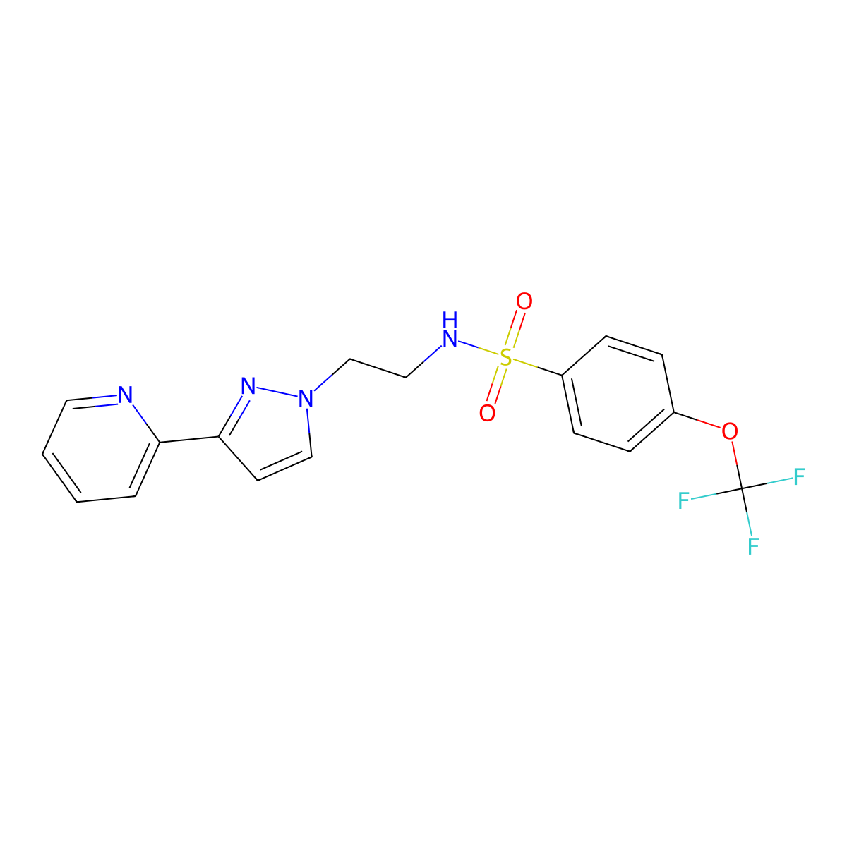 N-(2-(3-(pyridin-2-yl)-1H-pyrazol-1-yl)ethyl)-4-(trifluoromethoxy)benzenesulfonamide molecular structure, CAS 1448028-96-3