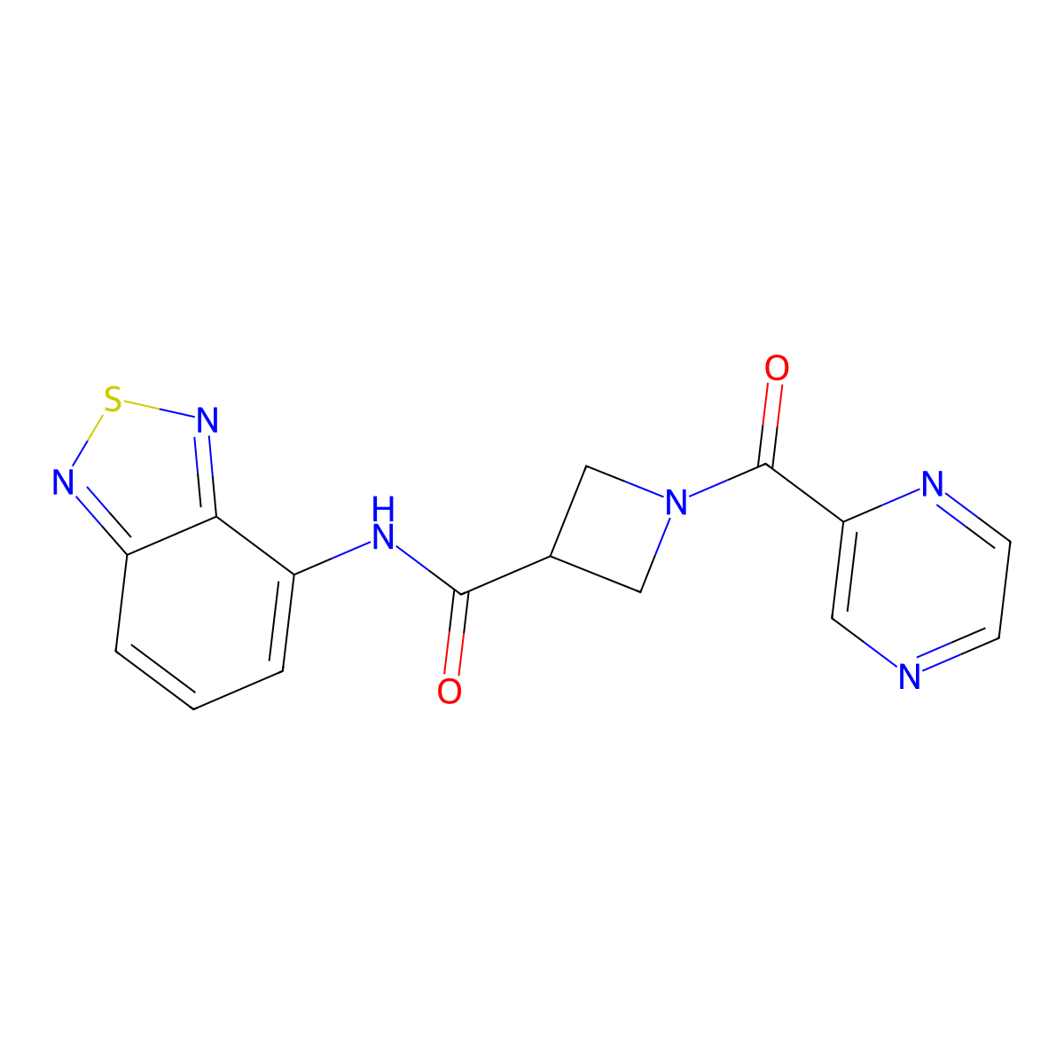 N-(2,1,3-Benzothiadiazol-4-YL)-1-(pyrazine-2-carbonyl)azetidine-3-carboxamide molecular structure, CAS 1448029-02-4