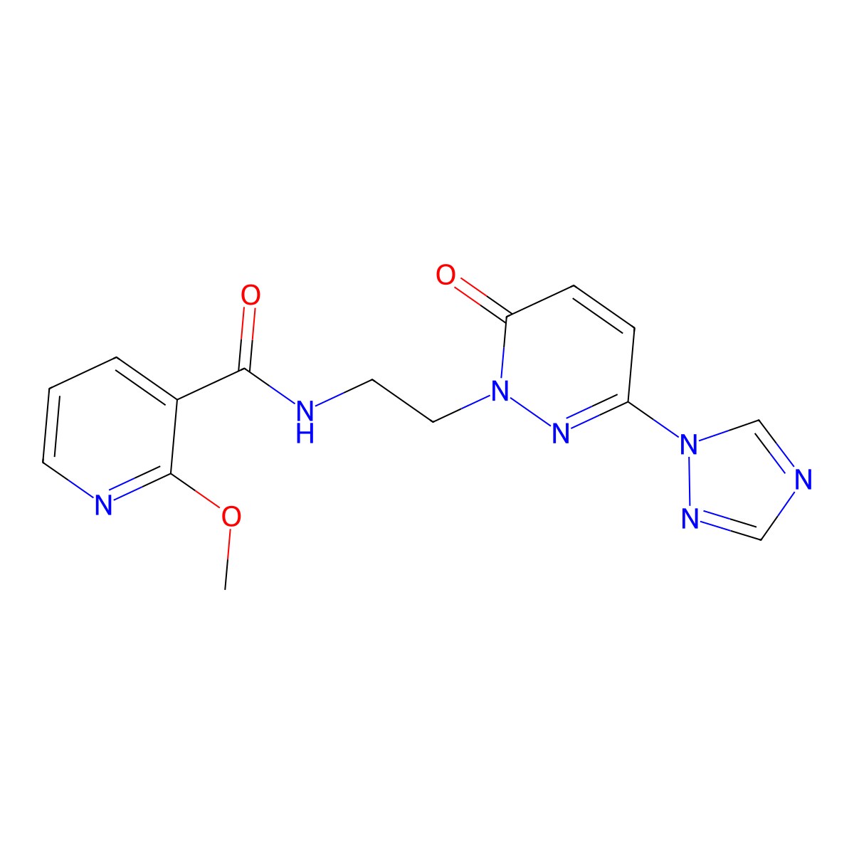 2-methoxy-N-(2-(6-oxo-3-(1H-1,2,4-triazol-1-yl)pyridazin-1(6H)-yl)ethyl)nicotinamide molecular structure, CAS 1448029-07-9