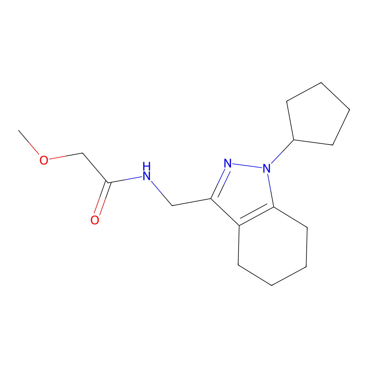N-[(1-cyclopentyl-4,5,6,7-tetrahydro-1H-indazol-3-yl)methyl]-2-methoxyacetamide molecular structure, CAS 1448029-09-1