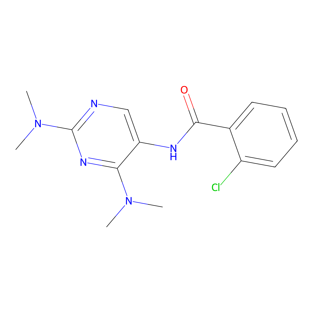 N-[2,4-Bis(dimethylamino)pyrimidin-5-YL]-2-chlorobenzamide molecular structure, CAS 1448029-19-3