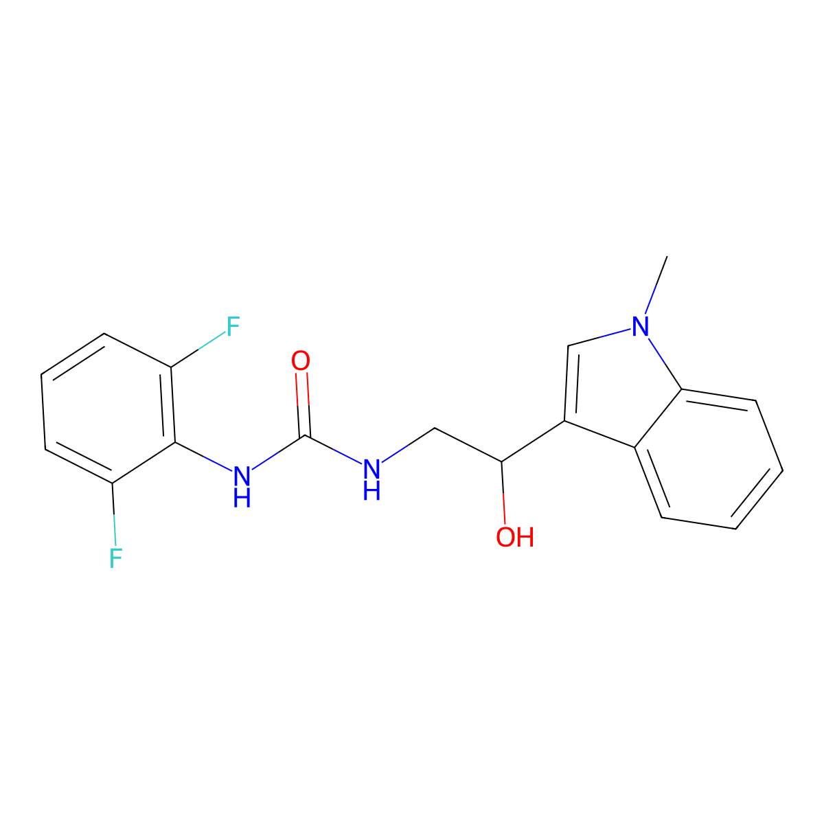 1-(2,6-difluorophenyl)-3-[2-hydroxy-2-(1-methyl-1H-indol-3-yl)ethyl]urea molecular structure, CAS 1448029-56-8