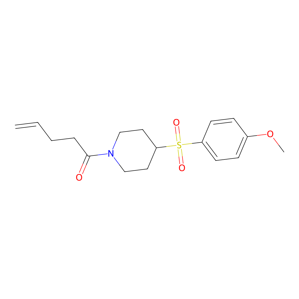 1-(4-((4-Methoxyphenyl)sulfonyl)piperidin-1-yl)pent-4-en-1-one molecular structure, CAS 1448029-65-9