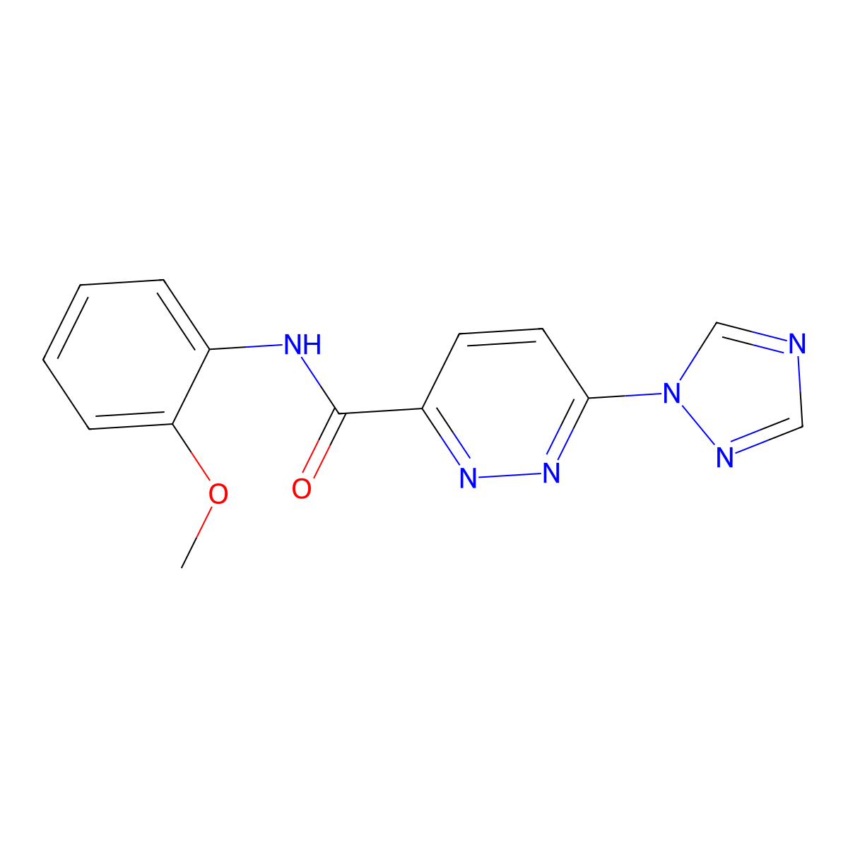 N-(2-methoxyphenyl)-6-(1H-1,2,4-triazol-1-yl)pyridazine-3-carboxamide molecular structure, CAS 1448029-66-0