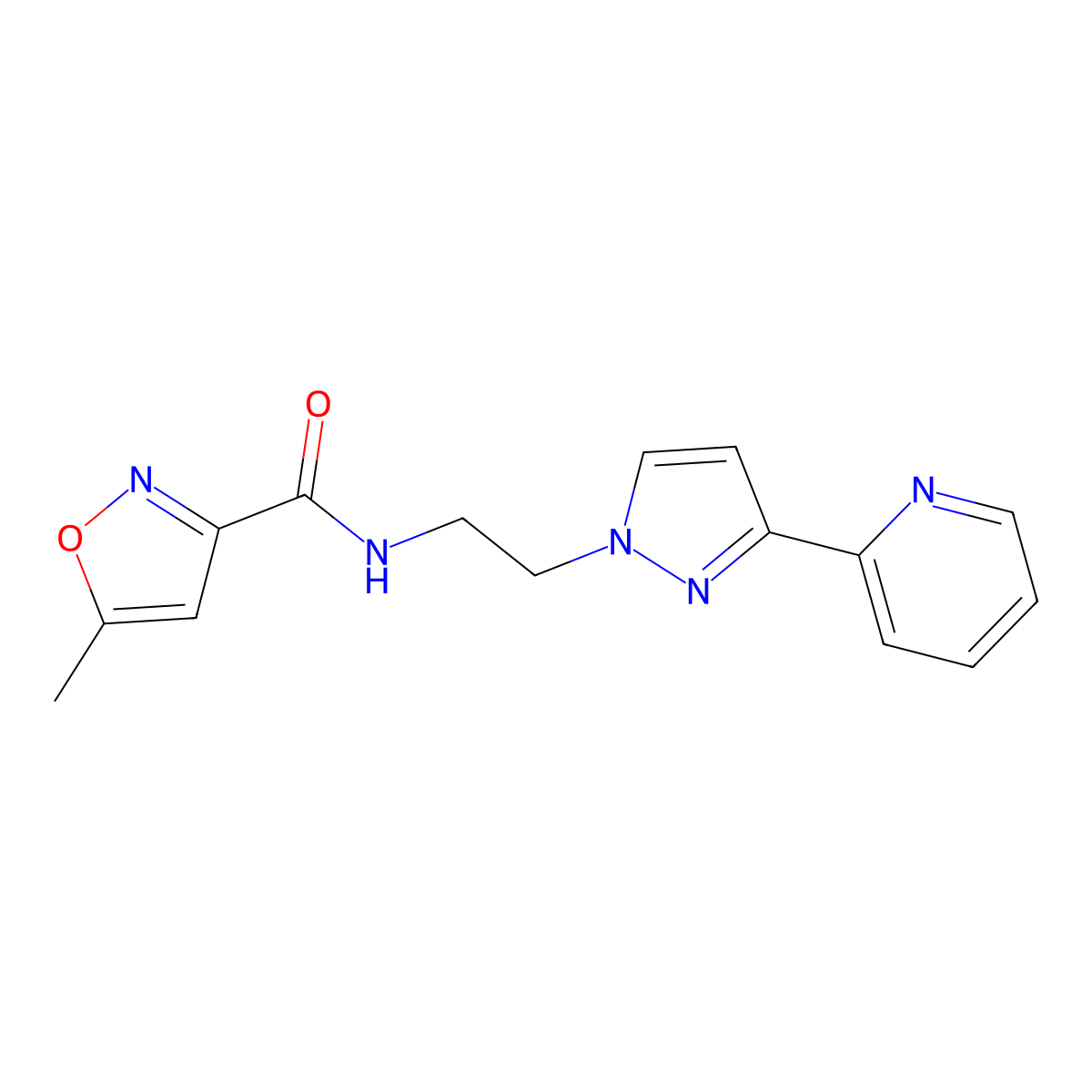 5-methyl-N-(2-(3-(pyridin-2-yl)-1H-pyrazol-1-yl)ethyl)isoxazole-3-carboxamide molecular structure, CAS 1448029-72-8