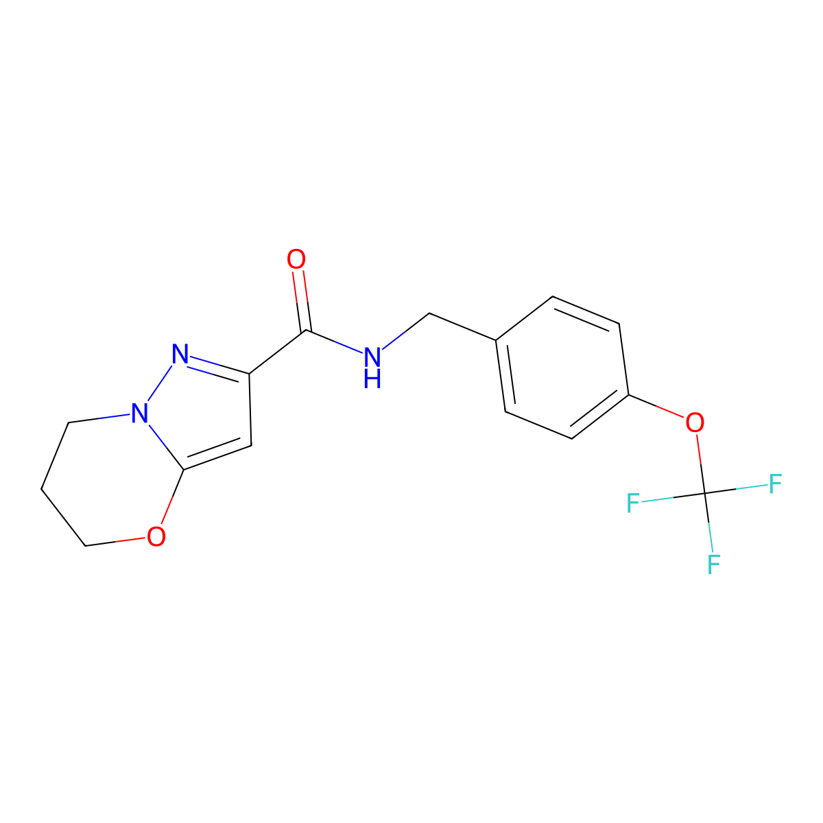 N-(4-(trifluoromethoxy)benzyl)-6,7-dihydro-5H-pyrazolo[5,1-b][1,3]oxazine-2-carboxamide molecular structure, CAS 1448029-82-0