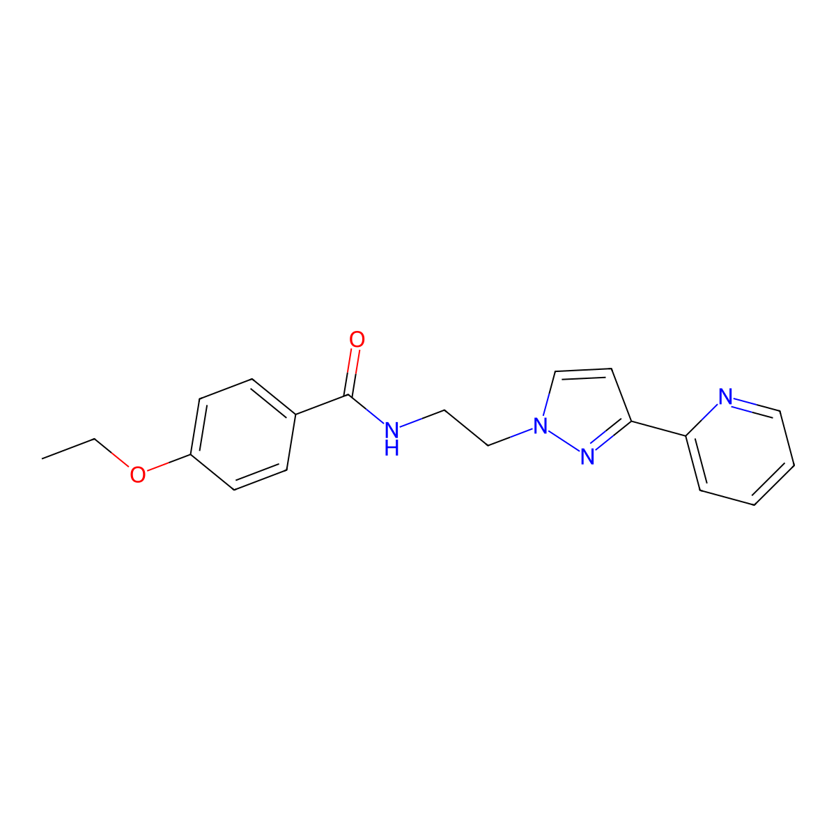 4-ethoxy-N-{2-[3-(pyridin-2-yl)-1H-pyrazol-1-yl]ethyl}benzamide molecular structure, CAS 1448029-83-1