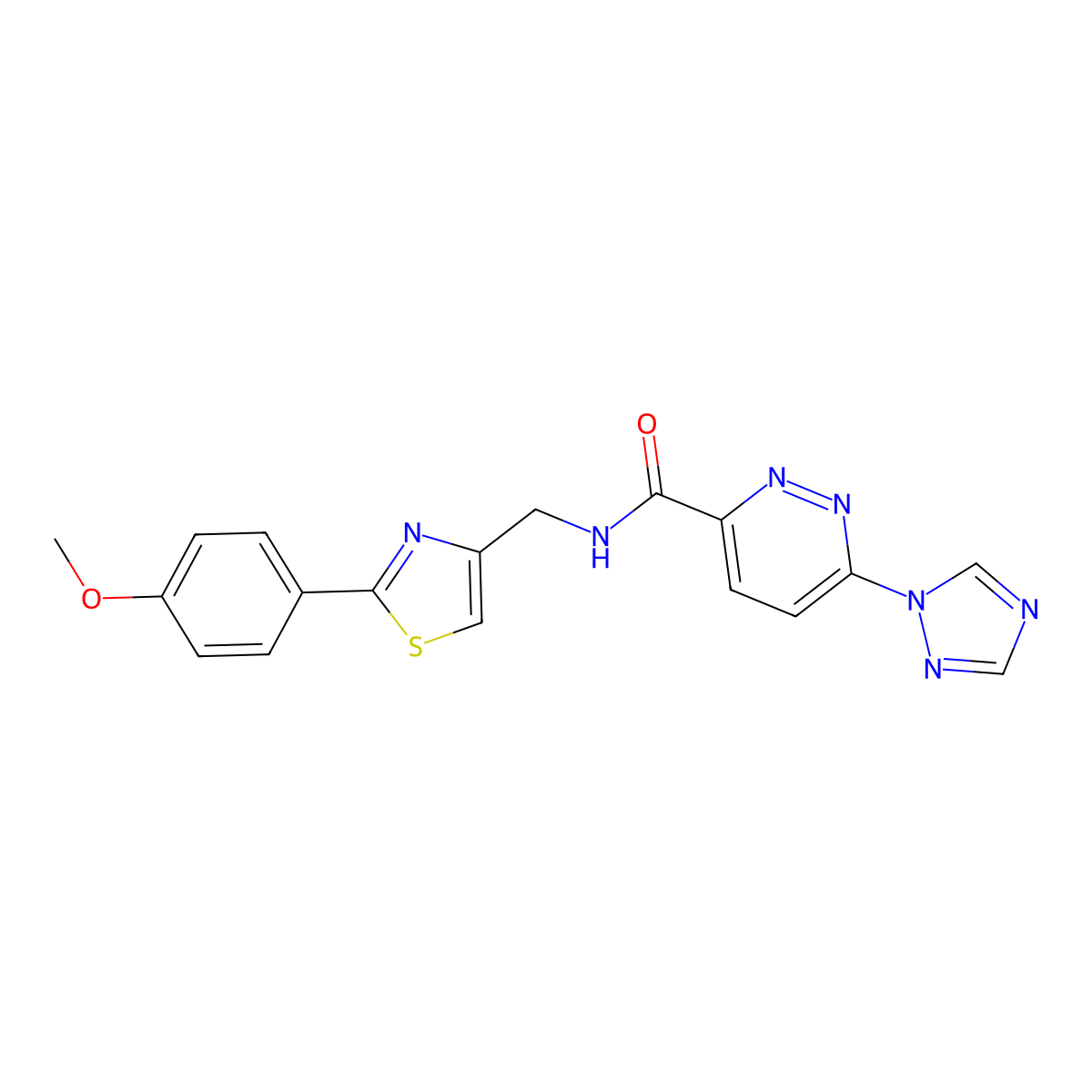 N-((2-(4-methoxyphenyl)thiazol-4-yl)methyl)-6-(1H-1,2,4-triazol-1-yl)pyridazine-3-carboxamide molecular structure, CAS 1448029-92-2